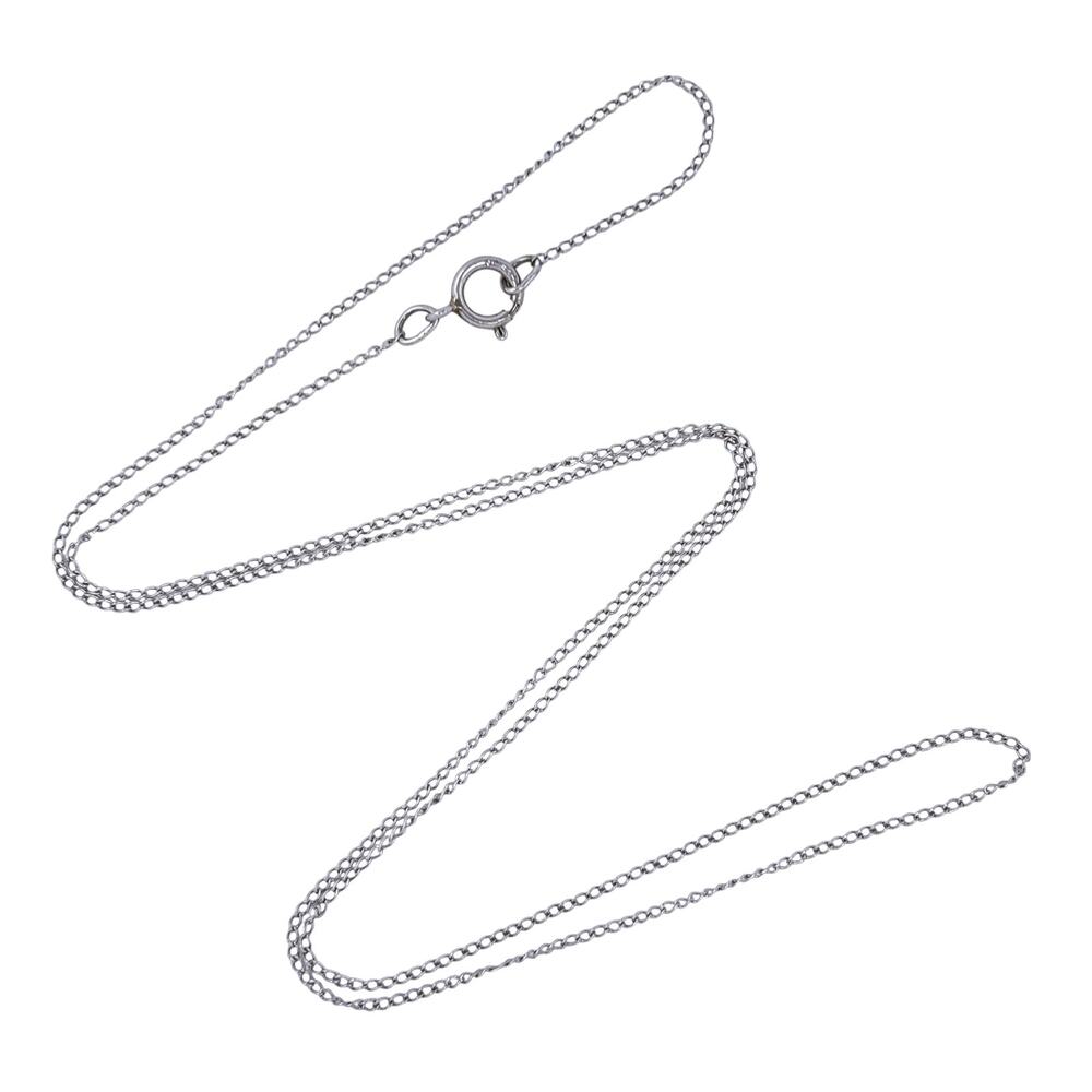 Vintage Sterling Silver 925 0.8mm Curb Link Chain Necklace 18"